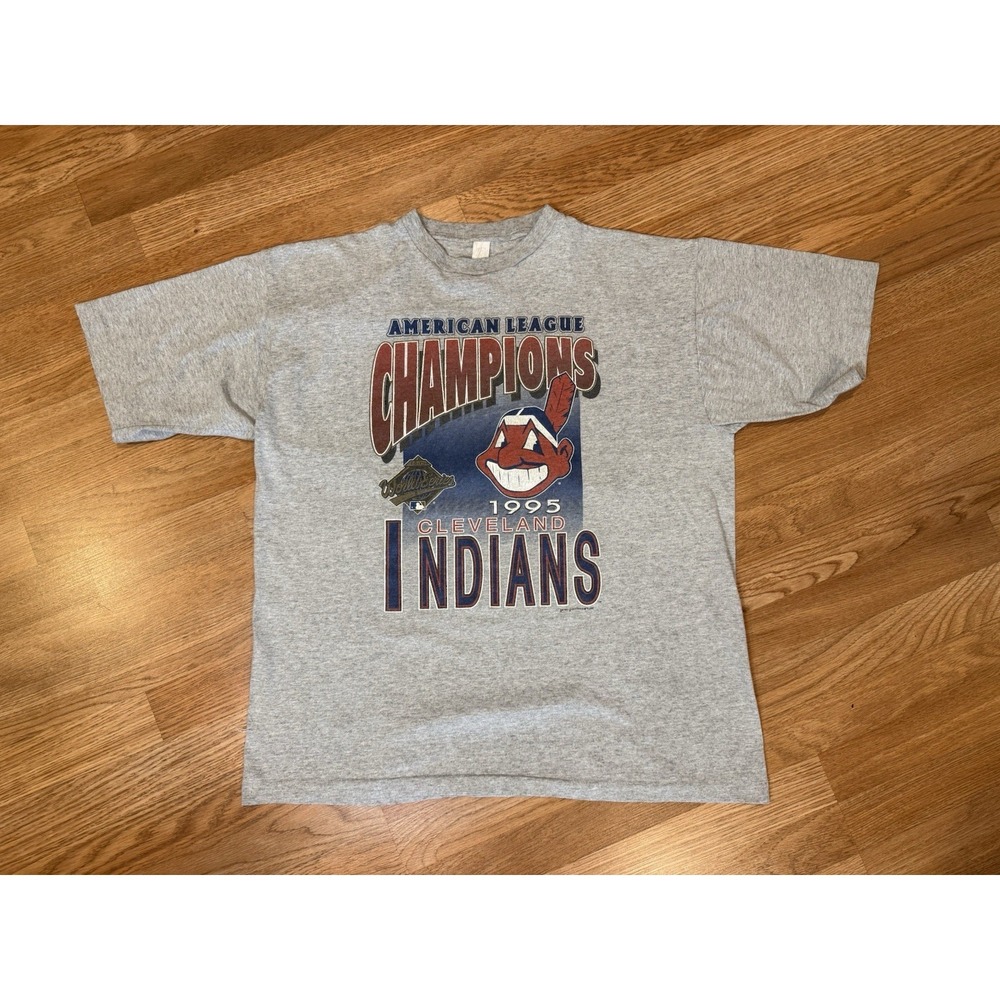 VTG 1995 Cleveland Indians American League Champions World Series T-Shirt XL